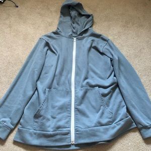 No brand green/blue zip up fits like men’s large